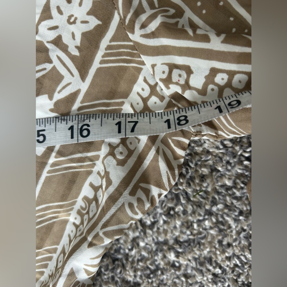 5/$25 Vintage The Wilroy Traveller NY Elegant Tan Patterned Dress size 8 - Picture 9 of 15